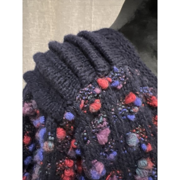 VTG Barry Bricken Women SZ L Hand Knit Pure Virgin Wool Button Front Sweater - Picture 6 of 10